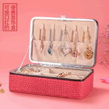 Pu Leather Travel Jewelry Box Earrings Organizer