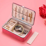 Pu Leather Travel Jewelry Box Earrings Organizer