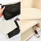 Japanese Style Pleated PU Cosmetic Bag Personalized Portable Toiletries Bag