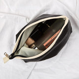 Japanese Style Pleated PU Cosmetic Bag Personalized Portable Toiletries Bag