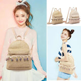 Straw Women Backpack Weave Tassel Summer Beach Female Shoulder Bag