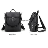 Casual Women Backpack PU Leather School Backpack for Teenager Girls Travel