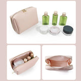 Large Capacity PU Leather Cosmetic Bag Travel Toiletries Organizer