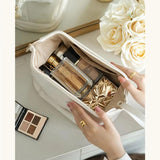 Large-capacity Women Travel Cosmetic Bag PU Leather Make Up Pouch