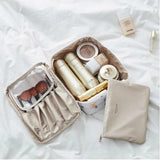 Double Layer Makeup Bag Organizer Transparent Portable Toiletry Kit