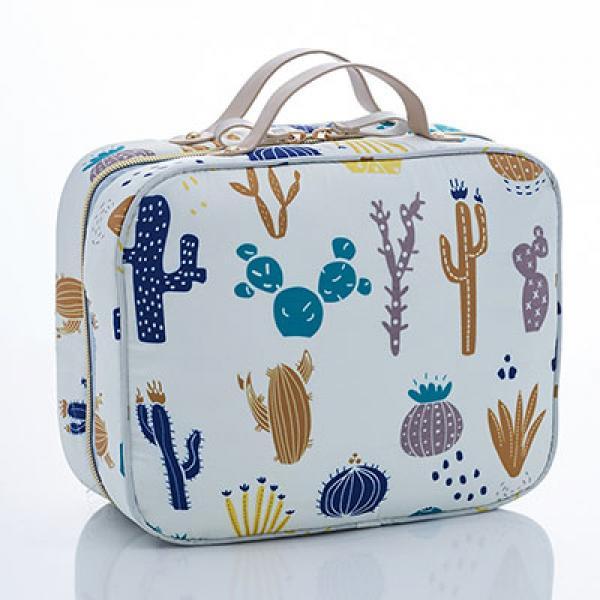 Double Layer Makeup Bag Organizer Transparent Portable Toiletry Kit