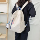 Women Panelled Casual Tote School Backpack Large Capacity