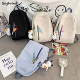 Women Panelled Casual Tote School Backpack Large Capacity