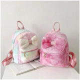 Plush Bow Backpack for Girls - School Laptop Bag