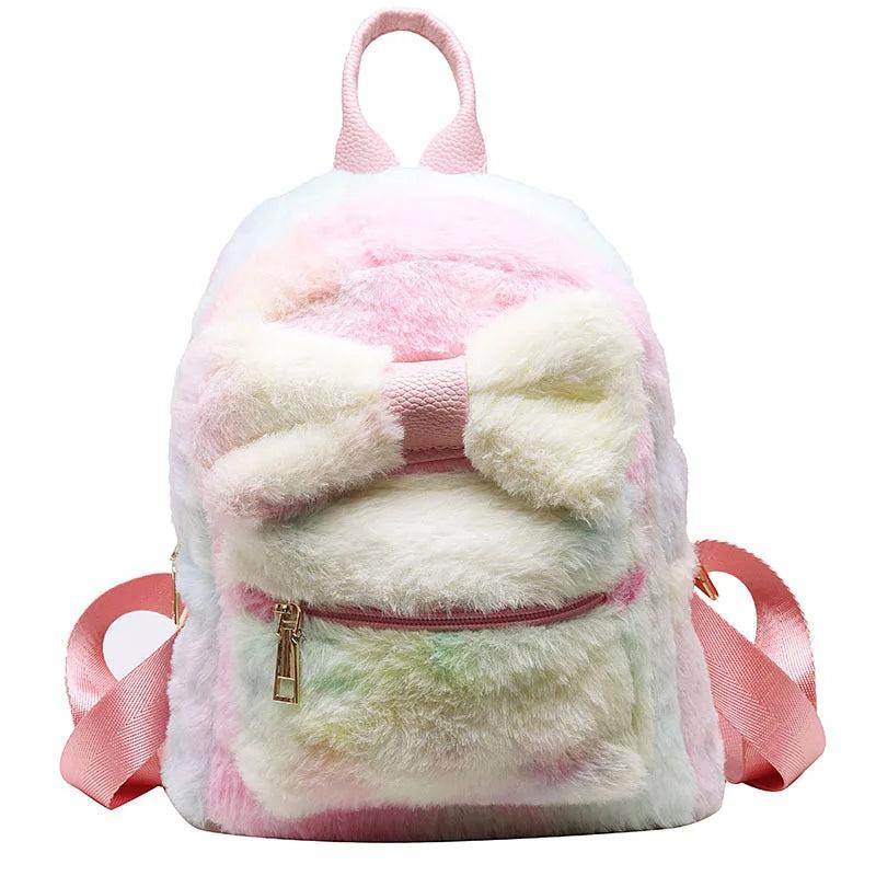 Plush Bow Backpack for Girls - School Laptop Bag