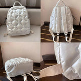 Large Capacity Women Feather Down Backpack Female Down Backpacks High School Bag