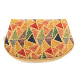 Geometric Pattern Cork Pouch Toiletry Bag for Lipstick Brushes Storage