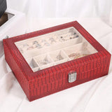 Double-layer PU Jewelry Box Cosmetic Organizer