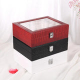 Double-layer PU Jewelry Box Cosmetic Organizer