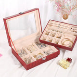 Double-layer PU Jewelry Box Cosmetic Organizer
