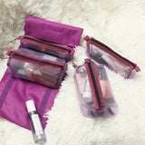 4pcs Women Travel Wash Bag Large Storage Pouch Makeup Bag