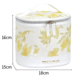 Hidden Flower Cylinder Cosmetic Bag Travel Wash Storage Bag