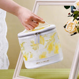 Hidden Flower Cylinder Cosmetic Bag Travel Wash Storage Bag