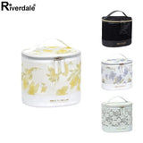 Hidden Flower Cylinder Cosmetic Bag Travel Wash Storage Bag
