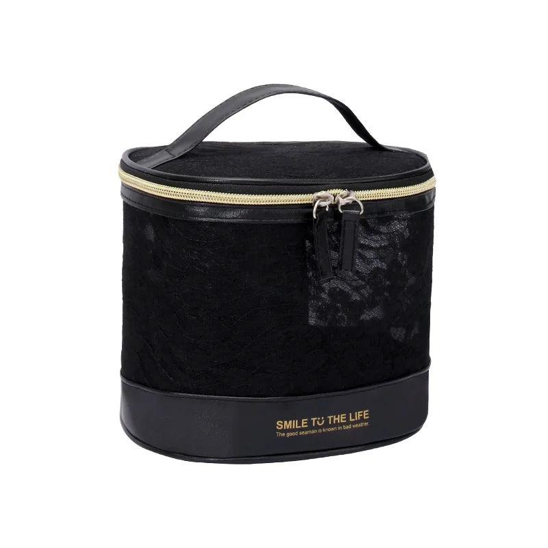 Hidden Flower Cylinder Cosmetic Bag Travel Wash Storage Bag