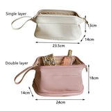 Women Large-capacity Double Layer Travel Cosmetic Bag Portable Makeup Wash Bag