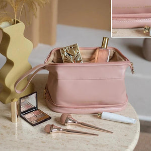 Women Large-capacity Double Layer Travel Cosmetic Bag Portable Makeup Wash Bag