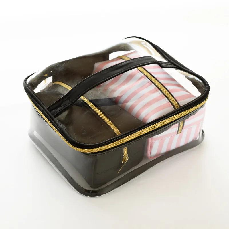 PVC Portable Cosmetic Bag Set Multifunctional Washing Bag Makeup Box