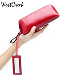 Leather Cosmetic Bag Large Capacity Clutch