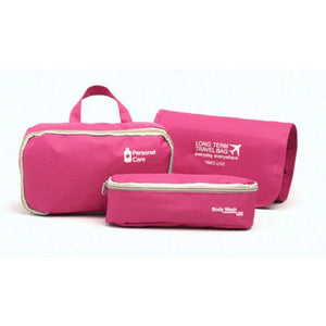 3-Piece Hanging Cosmetic Bag Travel Makeup Organizer