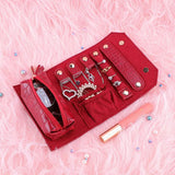 Travel Jewelry Organizer Box Roll PU Leather Jewellery Storage Pouch
