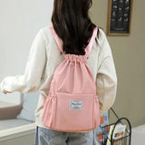 Drawstring Bag Backpack Lightweight Oxford Cloth Shoulders Bag