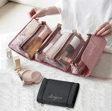 Portable Makeup Organizer Travel Bag Set with 4 Removable Compartments