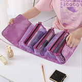 Portable Makeup Organizer Travel Bag Set with 4 Removable Compartments