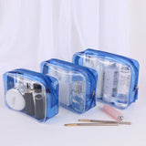 3pcs Portable PVC Cosmetic Bag Transparent Travel Storage Bag
