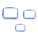 3pcs Portable PVC Cosmetic Bag Transparent Travel Storage Bag