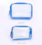 3pcs Portable PVC Cosmetic Bag Transparent Travel Storage Bag