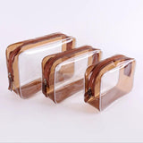 3pcs Portable PVC Cosmetic Bag Transparent Travel Storage Bag