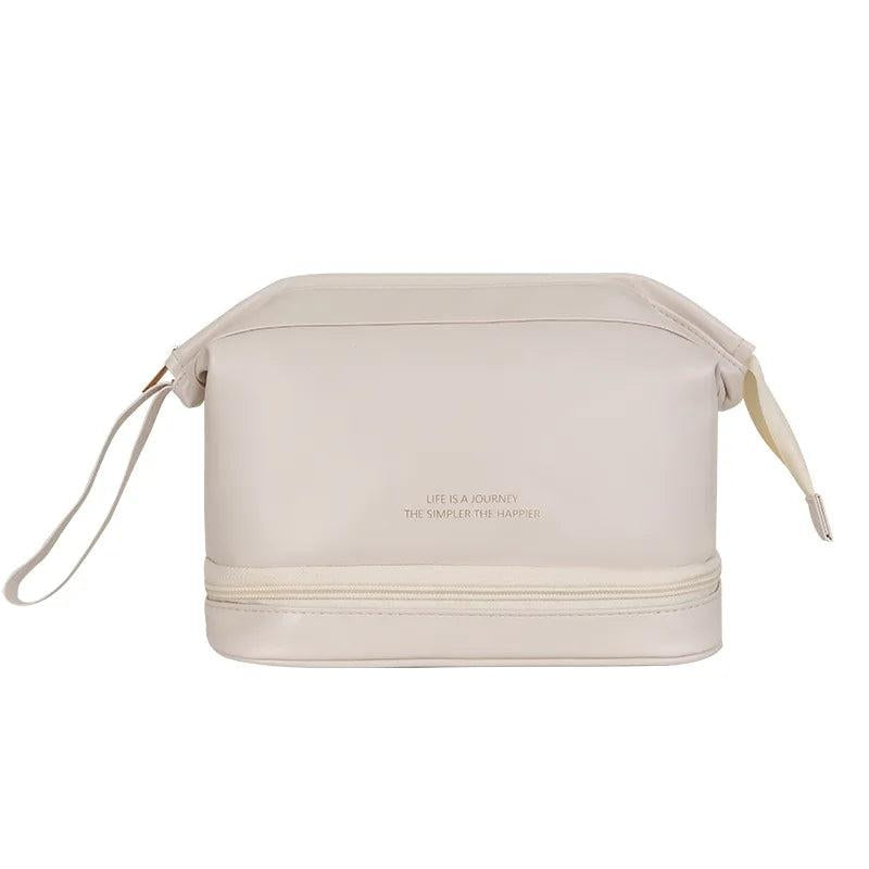 Women Travel Cosmetic Bag PU Leather Make Up Pouch
