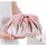 Flannelette Travel Makeup Bag Draw String Organizer