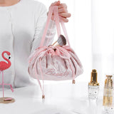 Flannelette Travel Makeup Bag Draw String Organizer
