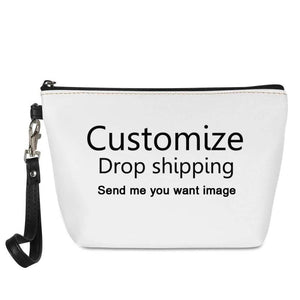 Christmas Cats and Dogs Pattern PU Leather Cosmetic Bag