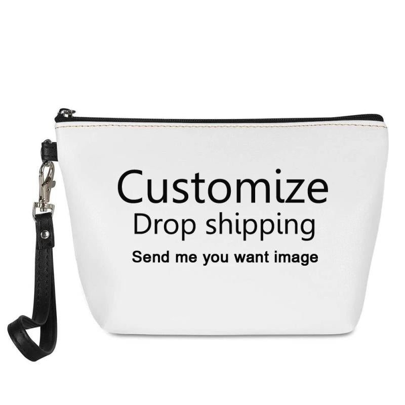 Christmas Cats and Dogs Pattern PU Leather Cosmetic Bag