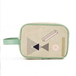 Linen Cosmetic Bag Portable Travel Organizer Makeup Toiletry Pouch