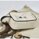 Linen Cosmetic Bag Portable Travel Organizer Makeup Toiletry Pouch