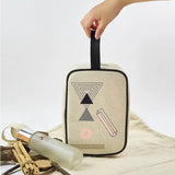 Linen Cosmetic Bag Portable Travel Organizer Makeup Toiletry Pouch