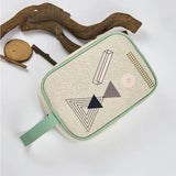 Linen Cosmetic Bag Portable Travel Organizer Makeup Toiletry Pouch