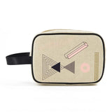 Linen Cosmetic Bag Portable Travel Organizer Makeup Toiletry Pouch