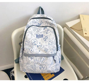 Cartoons Graffiti College School Bag Backpacks For Women Book Packbags