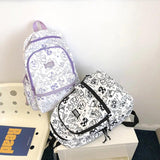 Cartoons Graffiti College School Bag Backpacks For Women Book Packbags