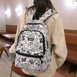 Cartoons Graffiti College School Bag Backpacks For Women Book Packbags